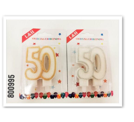 Świeczka urodzinowa na tort "50"