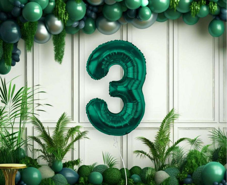 Balon foliowy CYFRA BUTELKOWA ZIELEŃ 85 cm