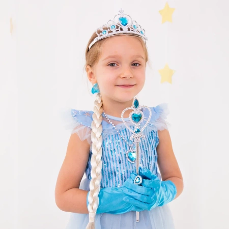 Zestaw księżniczki z bajki Diadem Berło Warkocz ELSA