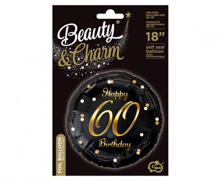 Balon foliowy Happy Birthday 60 urodziny 18"