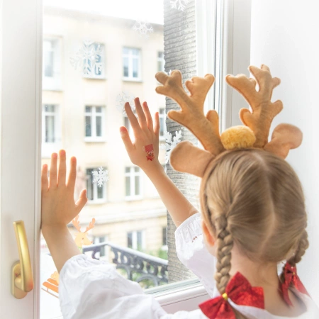 Naklejki na okno szybę Boże Narodzenie Śnieżynki 8 arkuszy