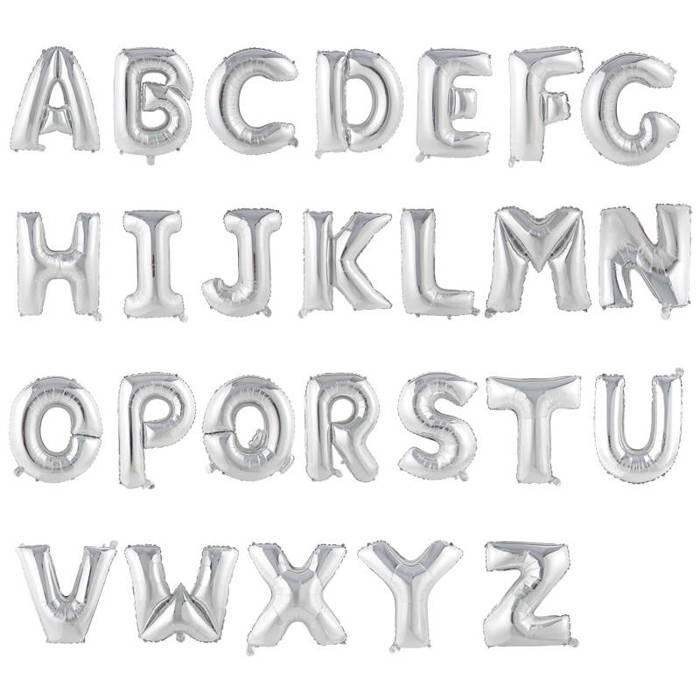 Balon foliowy alfabet LITERA SREBRNA 32 cale 57 cm (NA HEL)
