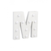 Świecąca Litera LED "M" Light Letter, drewniana biała 17x17 cm