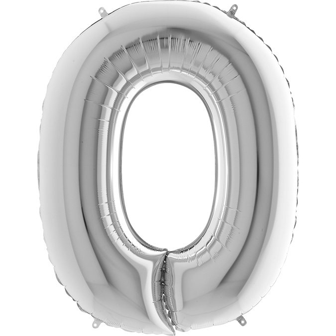 Balon foliowy litera O alfabet srebrna 40 cali
