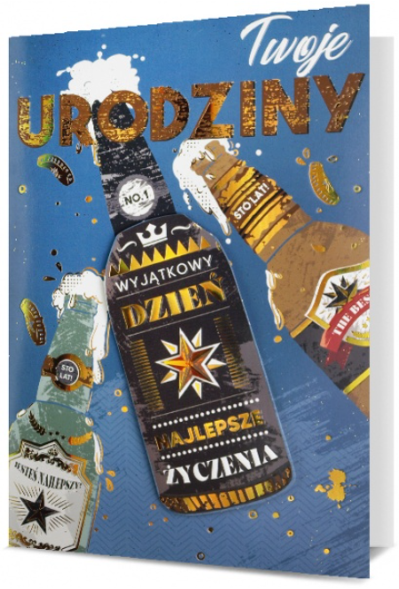 Kartka okolicznościowa urodzinowa dla mężczyzn PIWO