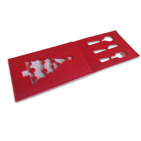 Pokrowiec na sztućce Świąteczny filcowy