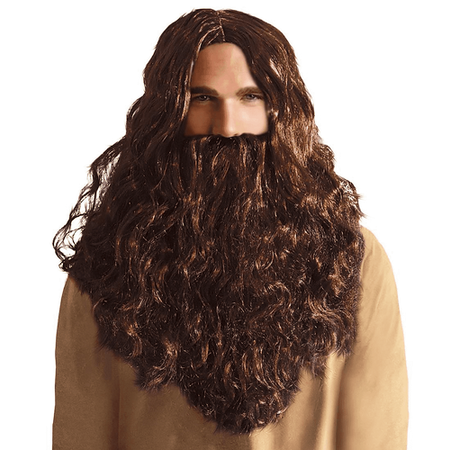 Peruka długa z brodą i wąsami św. Józef Dziadek