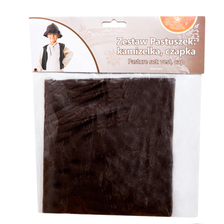 Zestaw strój PASTUSZEK dla dzieci (kamizelka, czapka)