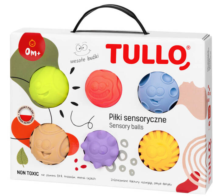 Piłeczki sensoryczne buźki 6 szt. Tullo