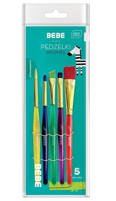 Pędzle pędzelki plastikowe 5 szt.