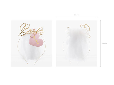 Opaska BRIDE złota Z WELONEM wieczór panieński