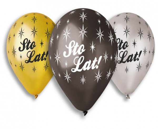 Gemar balony 13" STO LAT metaliczne 6 szt