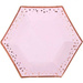Talerzyki papierowe Różowe w złote gwiazdki sześciokąt rozm.S 8 szt