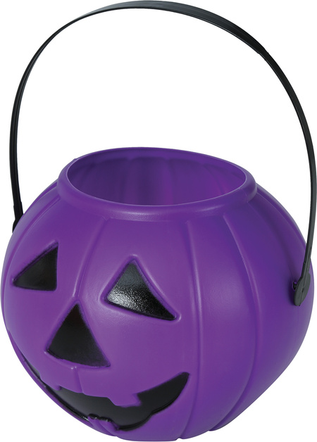 Koszyk na słodycze wiaderko DYNIA okrągłe fioletowe Halloween