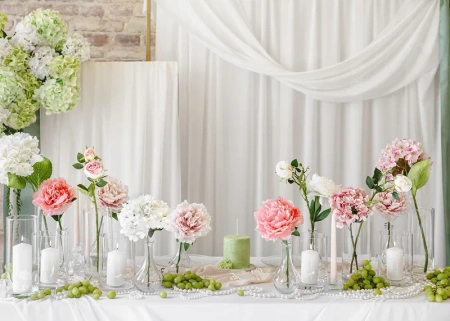 Hortensja - sztuczny kwiat długość 35 cm, różowa