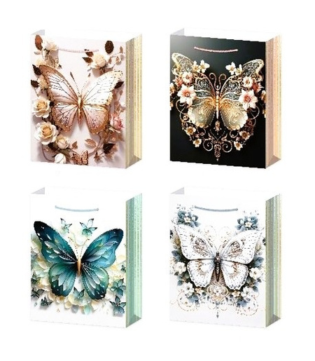 Torebka prezentowa Motyl 14x12x6 cm mix wzorów