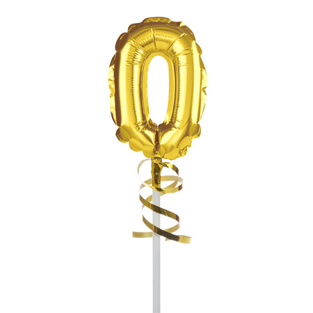 BALON foliowy CYFRA na patyczku ZŁOTA 12,5 cm