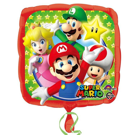 Super Mario kwadratowy balon foliowy 43cm