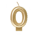 Świeczka urodzinowa cyfra 0 jak balon foliowy złota