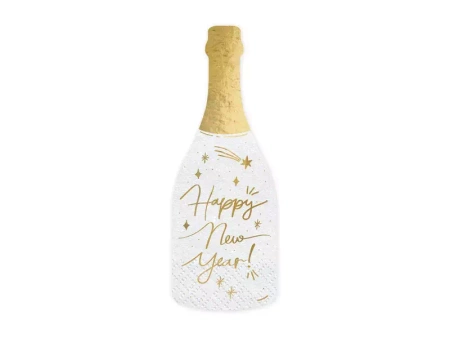 Serwetki Happy New Year BUTELKA szampan 19 cm 20 szt.