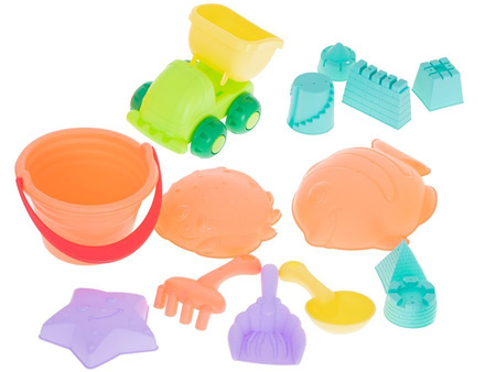 Akcesoria do piasku wiaderko foremki 14 elem.