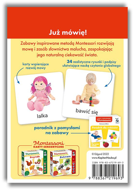 Montessori Pierwsze Słowa KARTY OBRAZKOWE 1-3