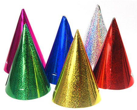 Czapeczka papierowa holograficzna czapeczki Sylwester Karnawał 1 szt.