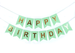 Baner girlanda "Happy Birthday" flagi miętowy
