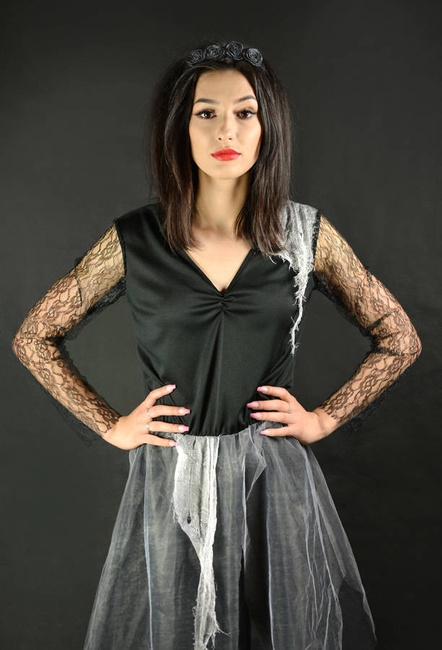 Strój dla dorosłych Czarna dama Wiedźma