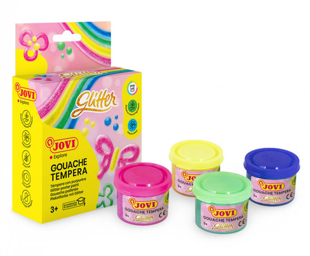 Farby Plakatowe Z Brokatem 6 Kolorów x 55ml Jovi