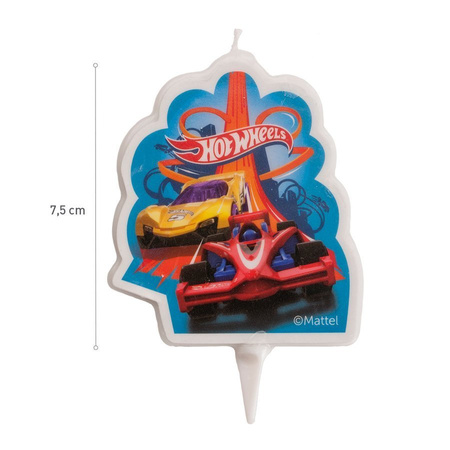Świeczka urodzinowa na tort Hot Wheels 7,5 cm