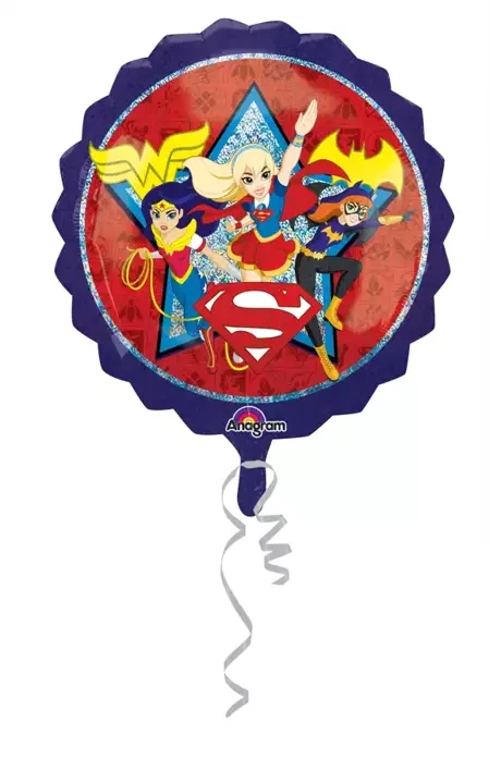 DC Superhero Girls Wonder Woman Supergirl & Batgirl okrągły balon foliowy 71 x 71cm