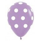 Balon Sempertex Fioletowy w białe Kropki 12'' 1 szt