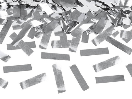 Konfetti pneumatyczne metaliczne SREBRNE 60 cm