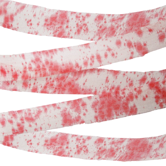 Materiał dekoracyjny Halloween zakrwawiony bandaż 8 cm x 10 m