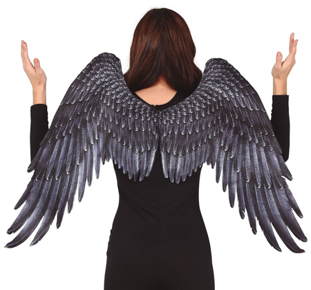 Skrzydła anioła demona CZARNE realistyczne 74 cm