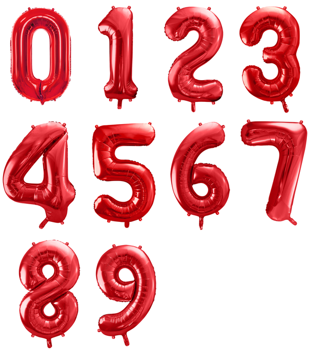 Balon foliowy CYFRA CZERWONA 86 cm