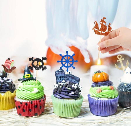 Toppery na tort piraci 6szt. 13 cm