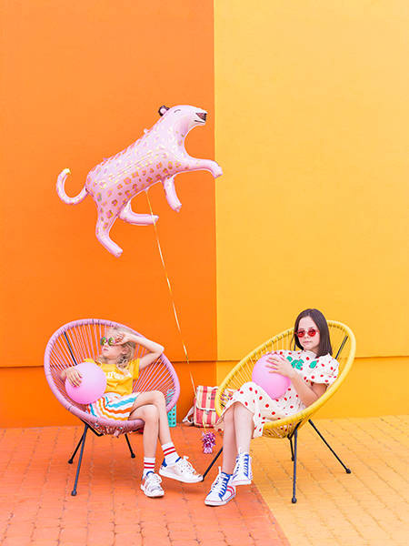 Lampart różowy balon foliowy 114 x 80 cm