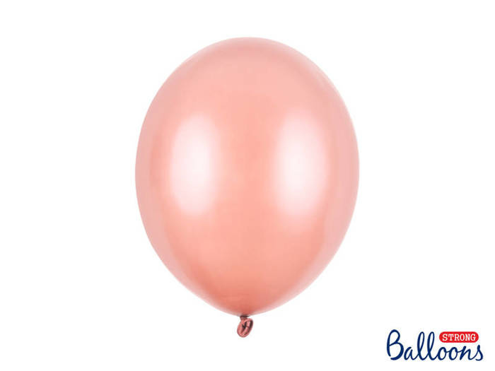 Balon Strong Metallic jednokolorowy 12 cali 100 szt. Metallic Rose Gold