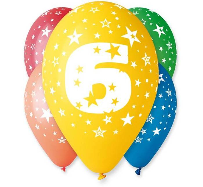 Balon Gemar 12 cali 1 sztuka cyfra 6