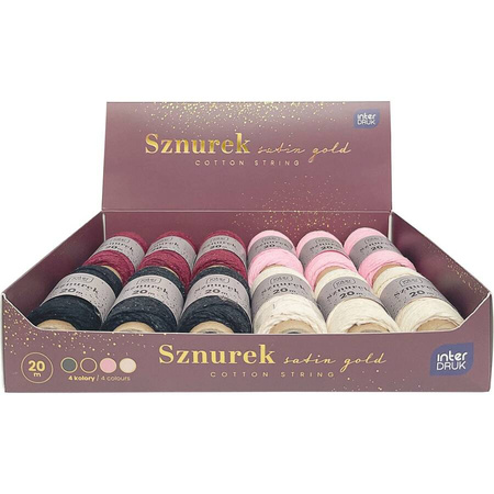 Sznurek na szpulce 20m Satin Gold 4 kolory do wyboru
