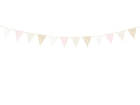 Girlanda papierowa flagi złoto różowe 210 cm