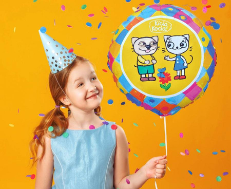 Balon foliowy okrągły Kicia Kocia i Pacek 18 cali 1 szt.