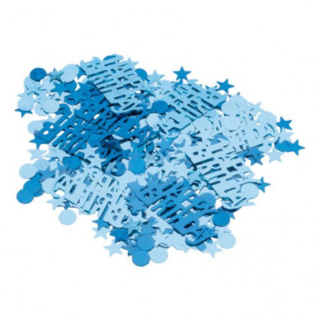 Konfetti foliowe Happy Birthday niebieskie 15 g