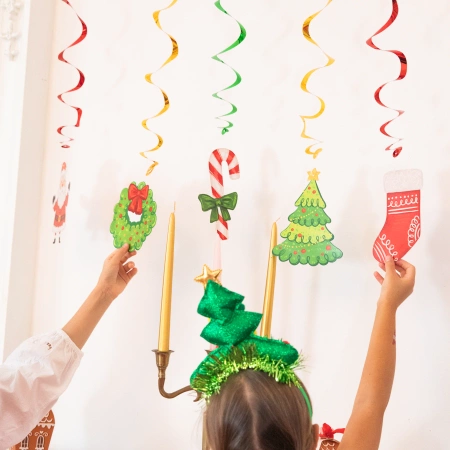 Girlanda Świderki wiszące Boże Narodzenie mix. 6szt.