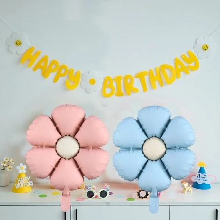 BALON FOLIOWY kwiatek niebieski 47,5 x 59,5 cm