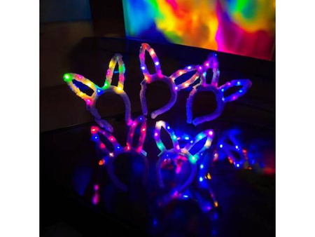 Opaska świecąca uszy królika LED mix kolorów