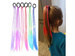 Gumka do włosów z kolorowymi warkoczami 45cm mix kolorów 1 szt.