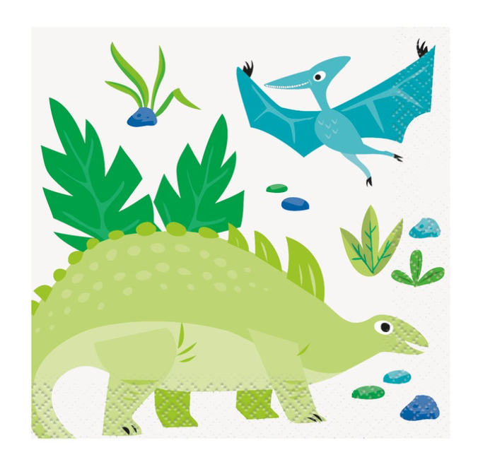 Serwetki papierowe Dinozaury 25 cm 16 szt.